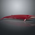 Realistic Red Whale Model Displayed On Gray Background With Reflection 3d model