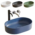 Modern Above Counter Washbasins in Multiple Colors with Matching Faucets and Contemporary Design