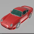 Red Vintage Sports Car Model With Shiny Exterior And Reflective Surface