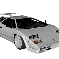White High Performance Sports Car With Aerodynamic Body And Spoiler