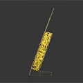 Golden Shiny Musical Instrument Decorated with Artistic Painting Supplies on Display Stand