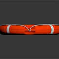 High Visibility Red Lifebuoy With White Stripes And Secure Rope For Marine Safety Equipment
