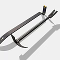 Durable Hardware Tools Sickle and Fork with Sharp Blades Long Handles and Golden Tips 3d model