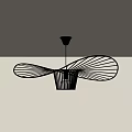 Modern Black Metal Chandelier With Unique Curved Design For Modern Interior Space