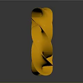 Golden Shiny Twisted Spiral Clothing Accessory With Glossy Circular Stylish Design