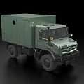 Green Mercedes Benz Functional Vehicle with Large Tires Cargo Box And Cab Windows
