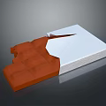 Delicious Chocolate Block With Peeled Wrapper And Square Texture 3d model
