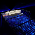 Grand Ballroom For 2024 China International Digital Economy Expo With Blue Lights And Audience Seats