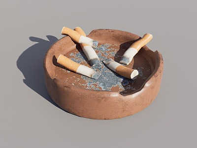 an ashtray with cigarettes model