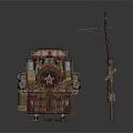Vintage Steam Train With Rusted Details On Railroad Tracks And Telephone Pole