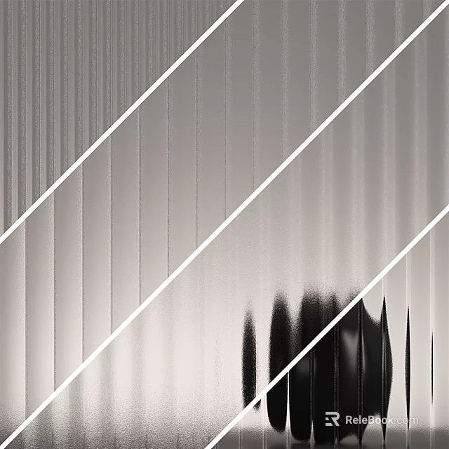 Modern Glass Partition Interior Design With Geometric Stripes And Shadow Effects 3d model 