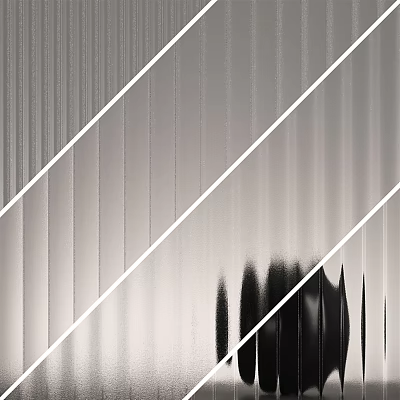 Modern Glass Partition Interior Design With Geometric Stripes And Shadow Effects 3d model