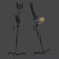 Two Black Military Rifles With Wooden Box And Shiny Metal Components