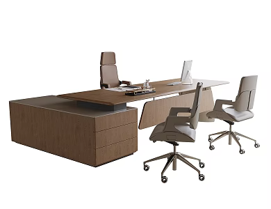 Modern Boss Office Desk and Chair Class Desk and Chair Office Chair 3d model