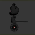 Gray Cartoon Mouse 3D Model With Red Eyes Big Ears And Barbell