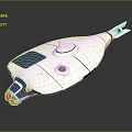 Modern White and Blue Watercraft with Streamlined Design Transparent Front Circular Top and Fin-like Tail