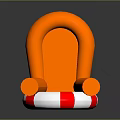 Orange Inflatable Seat With Red And White Lifebuoy Base Structure