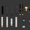Various Modern Wall Lamps With Metal Frames And Glass Shades