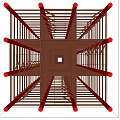 Red Brown Metal Construction Framework With Vertical Horizontal Bars And Multi Layer Structure 3d model