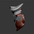 Creative Mushroom Shaped 3D Model With White Top Red Body And Silver Ring Structure