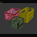 Colorful Plastic Storage Baskets in Red Yellow Gray for Home Organizing with Handles
