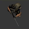 3D Male Character Design With Tactical Vest And Headphones In Action Pose