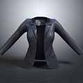 Fashionable Women's Black Formal Blazer With Collar And Pockets Design