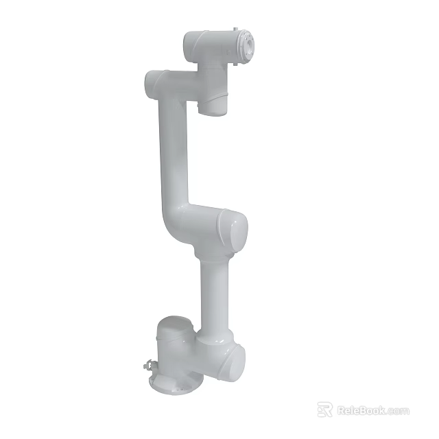 White Industrial Plumbing Pipe Structure With Elbow Joints And Connections 3d model 