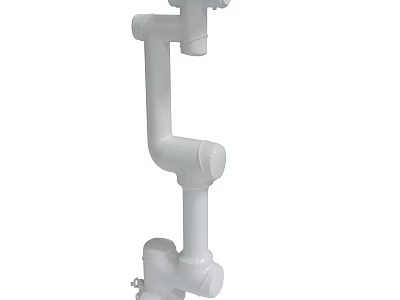White Industrial Plumbing Pipe Structure With Elbow Joints And Connections 3d model