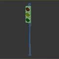 Modern Traffic Light Inspired Floor Lamp Furniture With Red Yellow Green Design