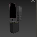 Modern Toilet Simple Black Wash Basin Cabinet 3d model