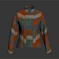 Colorful Patchwork Coat With Geometric Patterns Stand Collar And Buttons Design