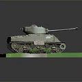 Military Tank Model Displayed on Green Base With Small Plants and Plaque