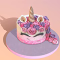 Colorful Unicorn Cake Decorated With Pink Purple Roses Unicorn Ears Golden Horn And Eyelashes