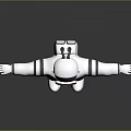 Game Movie Character Astronaut White Spacesuit With Purple Helmet Visor Chest Display Screen Arms Outstretched