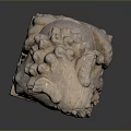 Traditional Stone Lion Sculpture With Detailed Carved Base And Ornamental Design