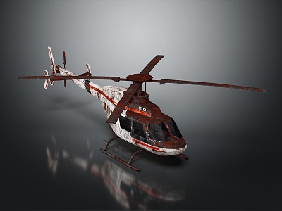 Industrial LOFT Helicopter Old Helicopter Break Helicopter 3d model