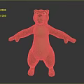 3D Animated Cartoon Bear Game Character Standing With Brown Fur Open Arms