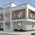 Modern Detached Villa With Large Glass Facade Rooftop Terrace And Lush Greenery