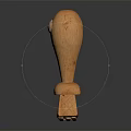 Handcrafted Wooden Stamp With Round Top And Square Base Design