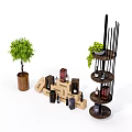 Modern display stand red wine display stand 3d model