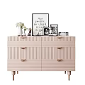 Modern Multicolored Console Table With Drawers And Decorative Items For Entryway 3d model