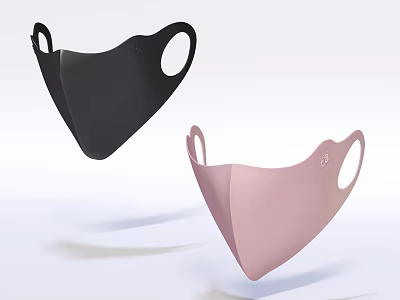 Reusable Black And Pink Face Masks With Sleek 3D Structured Design 3d model