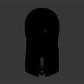 Black Computer Mouse Resembling Small Rodent With Green Light On Dark Background 3d model