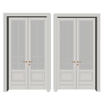 Modern double door 3d model