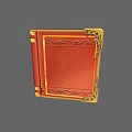 Classic Decorative Book Shaped Furniture With Red Cover And Gold Trim