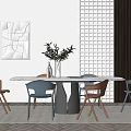 Modern Dining Table and Chair Combination Home 3d model