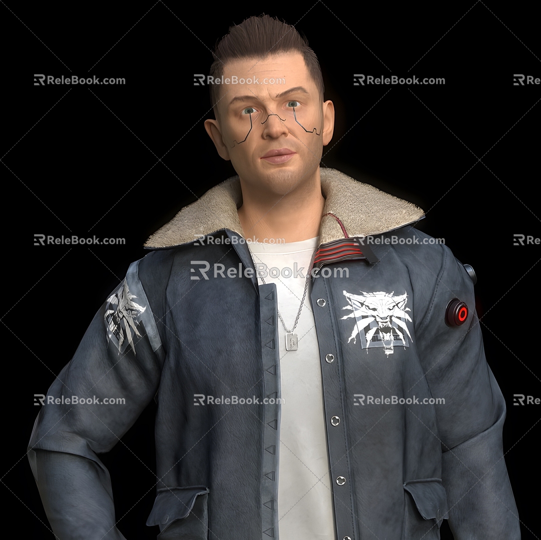 Men Men Men Men European Foreigners Coat Handsome Middle-aged Clothes Coat Short Hair 3d model