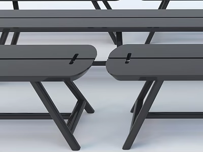 Sturdy Modern Black Stool With Metal Legs For Minimalist Home Furniture Design 3d model