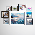 Modern Photo Wall Hanging Picture Combination 3d model